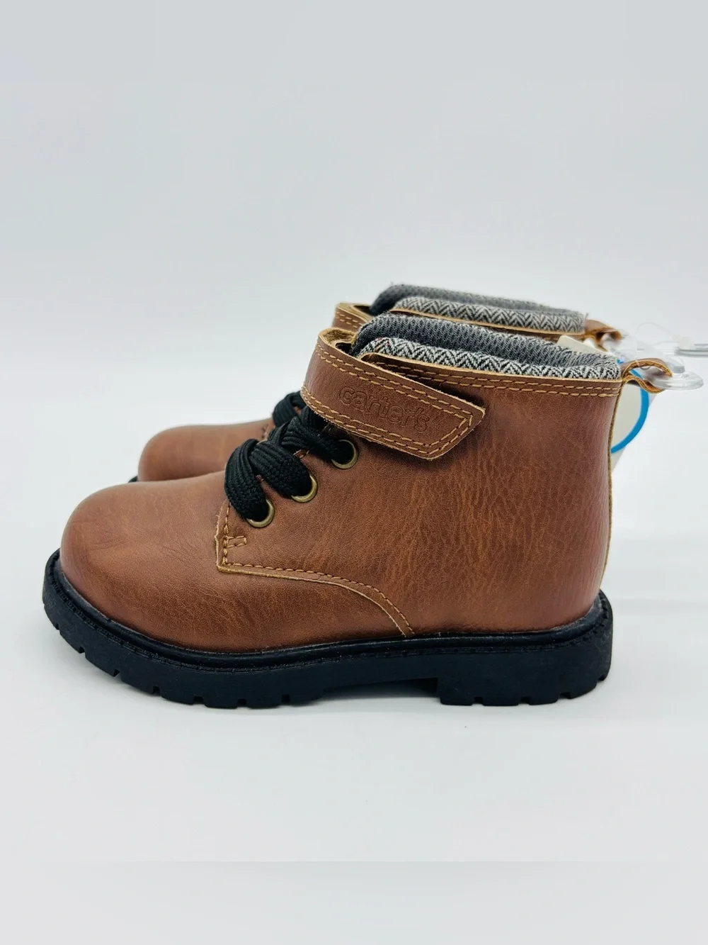Carters Baxter2 CR Toddler Work Hiking Boots 8 Brown Rugged Utility Hook Loop